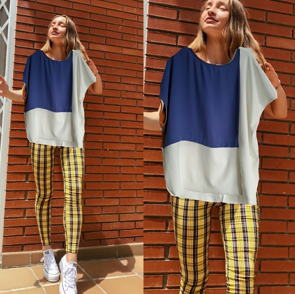 Hayden Tops - Hayden color block oversized blouse size l…